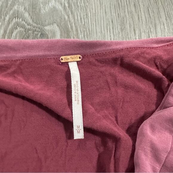 Free People Cupro Criss Cross Maeve Dusty Pink Short Sleeve Faux Wrap Mini Dress - Picture 6 of 10